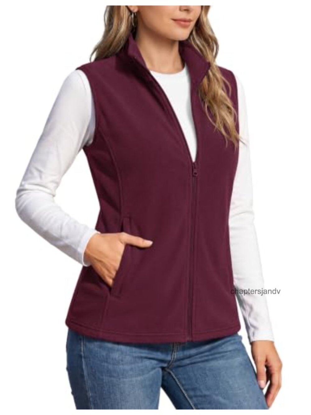 Womens Polar Fleece Vest Sleeveless Full Zip Outerwear Lightweight